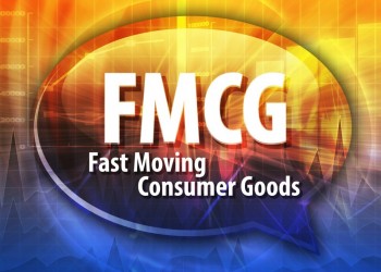 word speech bubble illustration of business acronym term FMCG Fast Moving Consumer Good